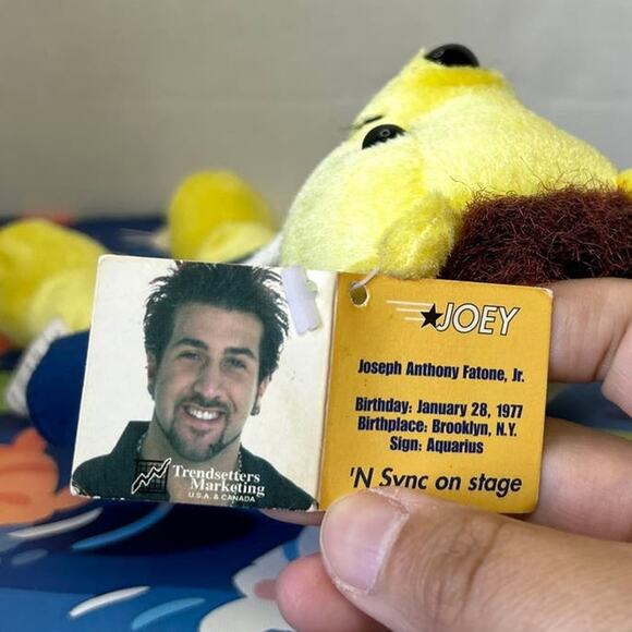 Limited Edition Rare Bear N Sync Beanie Plush Stuffed Animal Joey Yellow Bear - Picture 5 of 12